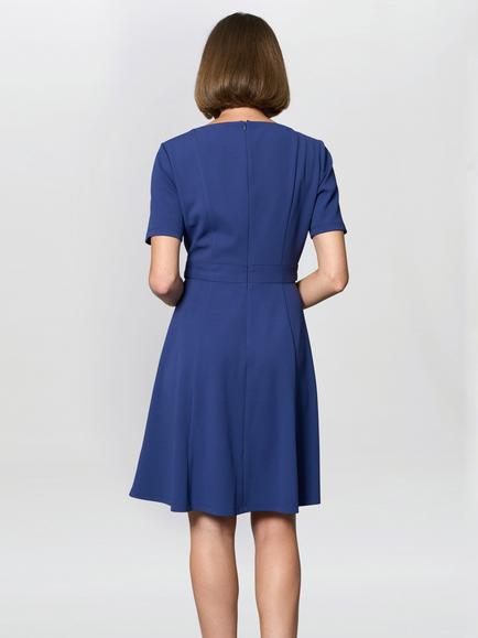 Gina Bacconi Elise Belted Shift Dress, Light Navy - view 2, Light Navy