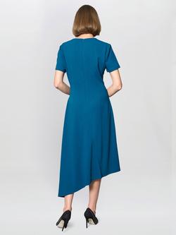 Gina Bacconi Elma Asymmetric Midi Dress, Blue - view 2, Blue