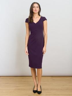 Gina Bacconi Gilda Sheath Dress, Aubergine, Aubergine