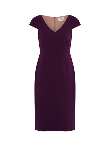 Gina Bacconi Gilda Sheath Dress, Aubergine - view 2, Aubergine
