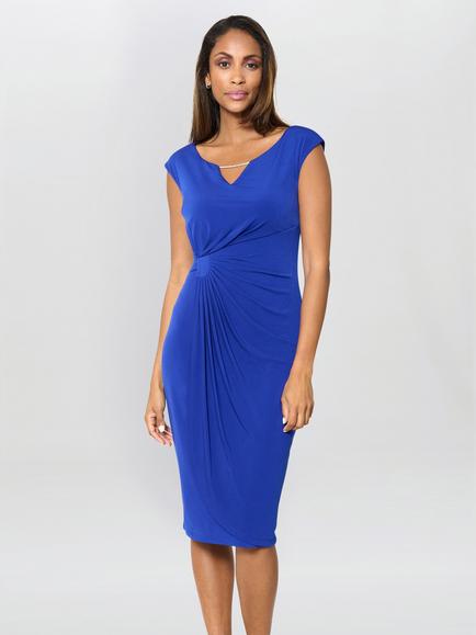 Gina Bacconi Helen Wrap Dress, Cobalt