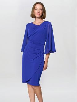 Gina Bacconi Jo Draped Jersey Dress, Cobalt, Cobalt