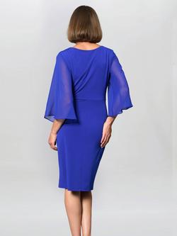 Gina Bacconi Jo Draped Jersey Dress, Cobalt - view 2, Cobalt