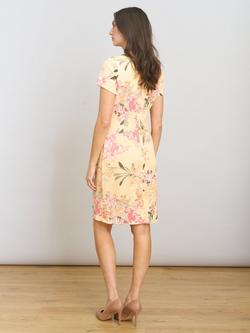 Gina Bacconi Trish Floral Knee Length Sheath Dress, Yellow - view 2, Yellow