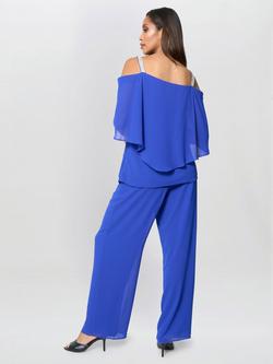 Gina Bacconi Darla Frill Top & Trousers Set, Royal - view 2, Royal