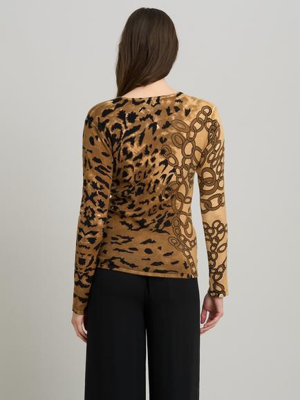 Gina Bacconi Korra Leopard Print Jumper, Multi - view 2, Multi