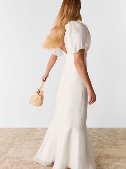 Whistles Sabrina Silk Wedding Dress, Ivory - view 2, Ivory