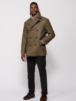 Aubin Wragby Great Coat, Military Green - view 2, Military Green