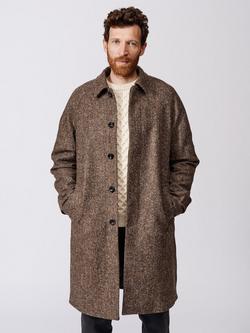 Aubin Glenties Donegal Wool Overcoat, Brown Donegal, Brown Donegal