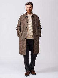 Aubin Glenties Donegal Wool Overcoat, Brown Donegal - view 2, Brown Donegal