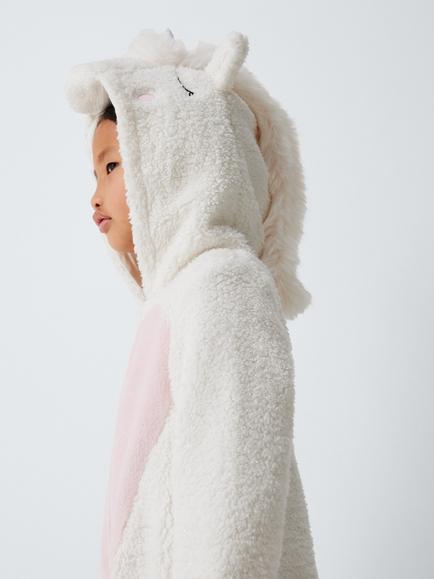John Lewis Kids' Unicorn Onesie, White - view 2, White