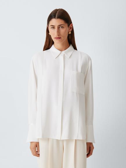 John Lewis J. Lewis Silk Shirt, Ecru, Ecru