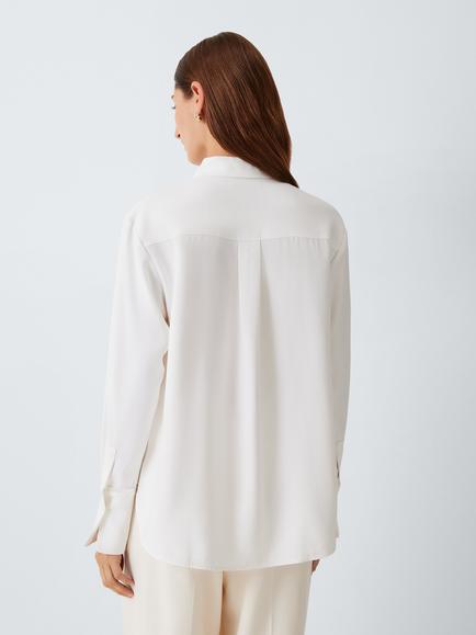 John Lewis J. Lewis Silk Shirt, Ecru - view 2, Ecru