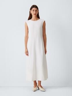 John Lewis J. Lewis Pure Silk Sleeveless Midi Dress, Ecru, Ecru