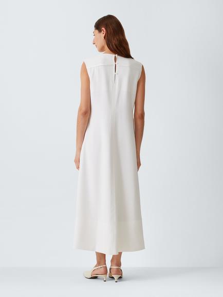 John Lewis J. Lewis Pure Silk Sleeveless Midi Dress, Ecru - view 2, Ecru