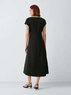 John Lewis Twist Jersey Cap Sleeve Midi Dress, Black - view 2, Black