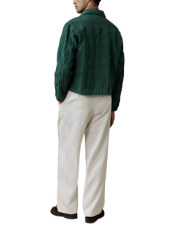 Percival Canyon Cotton Rich Regular Fit Woven Overshirt, Forest - view 2, Forest