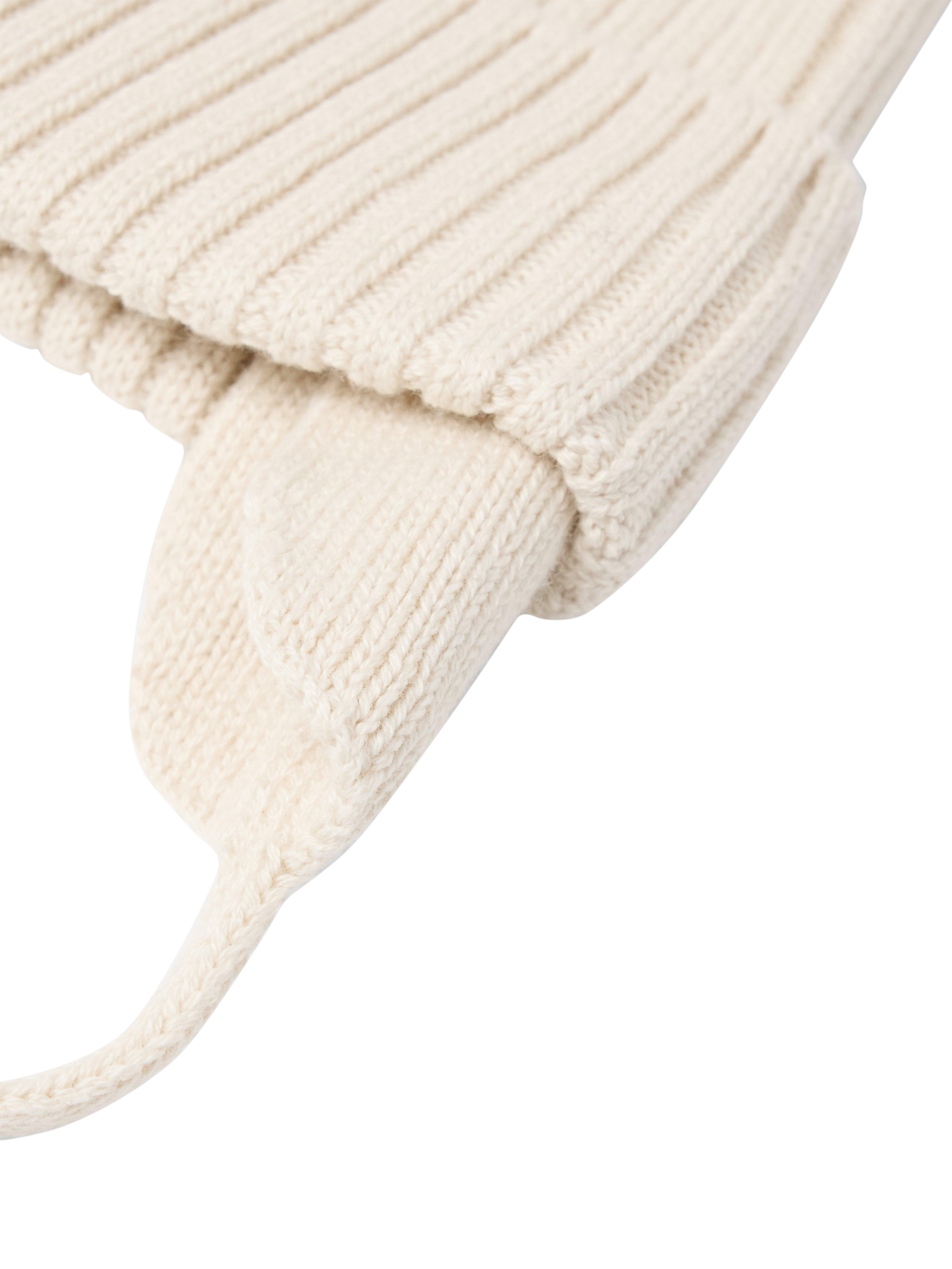 Product image 3 of 3, which shows Lindex Kids' Pom Pom Beanie Hat, Light Beige, 1-4 months