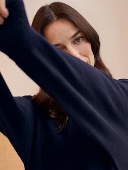 Celtic & Co. Fine Knit Pure Wool Jumper, Navy - view 2, Navy