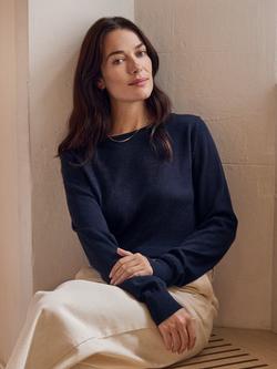 Celtic & Co. Boat Neck Pure Wool Jumper, Dark Navy, Dark Navy