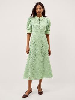 Monsoon Bridget Lace Midi Dress, Mint, Mint