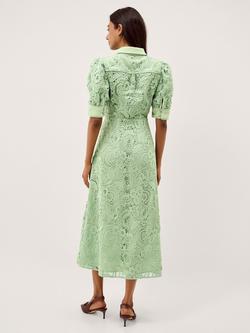 Monsoon Bridget Lace Midi Dress, Mint - view 2, Mint