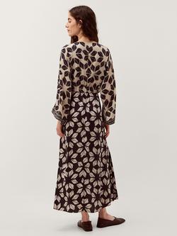 Monsoon Ellison V-Neck Floral Print Midi Dress, Navy - view 2, Navy