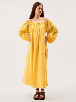 Monsoon Lola Bandeau Midi Dress, Yellow, Yellow