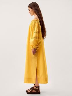 Monsoon Lola Bandeau Midi Dress, Yellow - view 2, Yellow