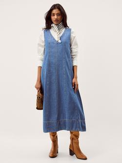 Monsoon Tessa Denim Midi Dress, Mid Authentic Blue, Mid Authentic Blue