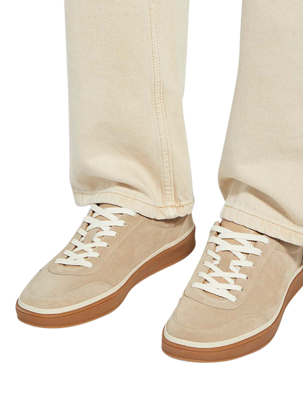 Dune London Tony Wide Fit Suede Trainers - view 2, Beige
