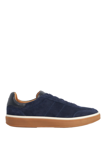 Dune London Tony Wide Fit Suede Trainers, Navy
