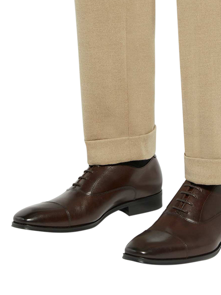 Dune London Solver Wide Fit Leather Oxford Shoes - view 2, Brown