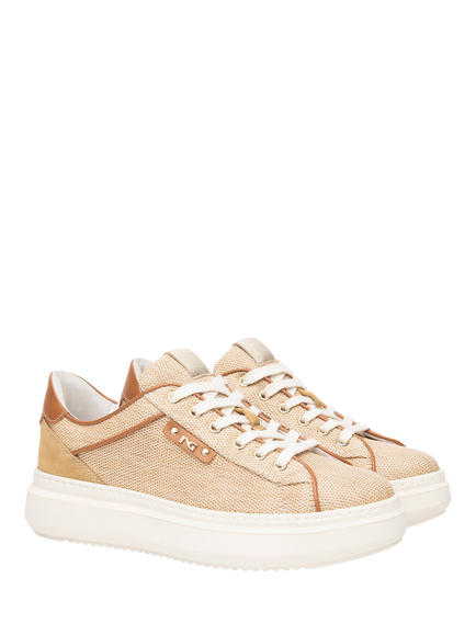 NeroGiardini Riola Canvas Trainers - view 2, Sand