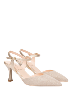 NeroGiardini Adam Slingback Court Shoes - view 2, Gold