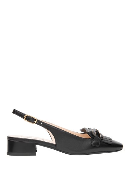 NeroGiardini Genk Leather Slingback Loafers, Black