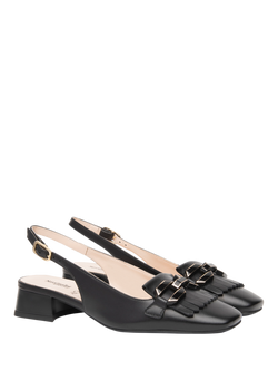 NeroGiardini Genk Leather Slingback Loafers - view 2, Black
