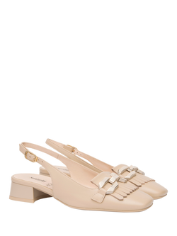 NeroGiardini Genk Leather Slingback Loafers - view 2, Cream