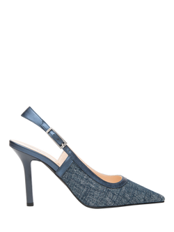 NeroGiardini Sia Stiletto Heel Slingback Court Shoes, Denim Blue