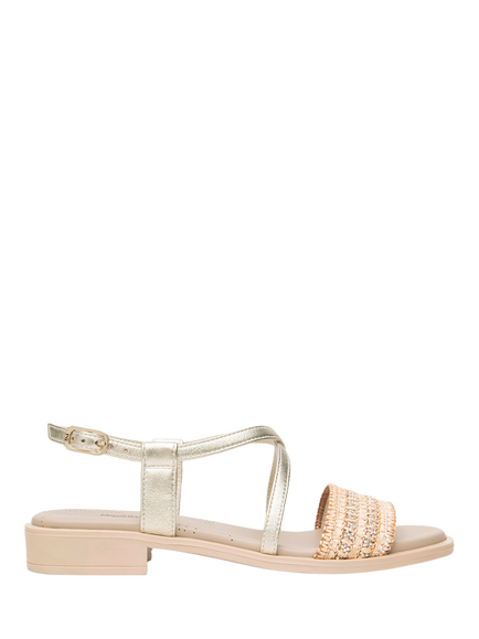 NeroGiardini Accra Strappy Sandals, Gold, Gold