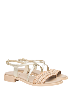 NeroGiardini Accra Strappy Sandals, Gold - view 2, Gold