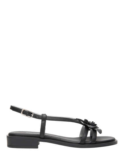 NeroGiardini Adrano Leather Strappy Sandals, Black