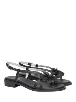 NeroGiardini Adrano Leather Strappy Sandals - view 2, Black