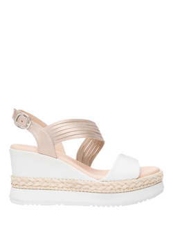 NeroGiardini Bagheria Leather Wedge Heel Sandals, Pink