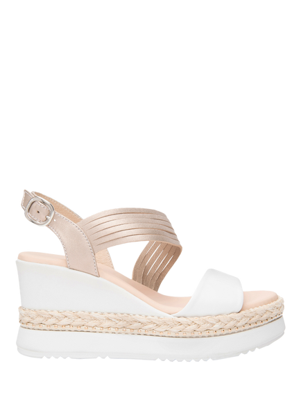 NeroGiardini Bagheria Leather Wedge Heel Sandals, Pink