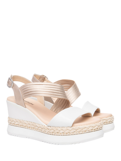 NeroGiardini Bagheria Leather Wedge Heel Sandals - view 2, Pink