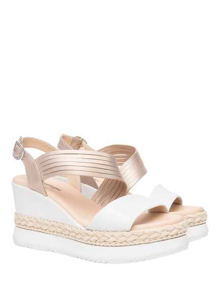 NeroGiardini Bagheria Leather Wedge Heel Sandals - view 2, Pink
