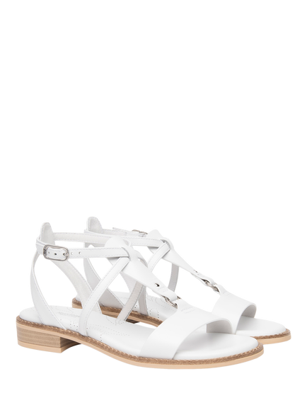 NeroGiardini Bevagna Leather Strappy Sandals - view 2, White