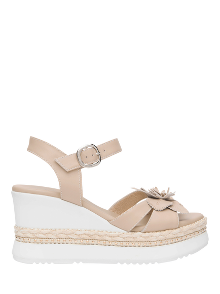 NeroGiardini Bressanone Wedge Heel Sandals, Cream