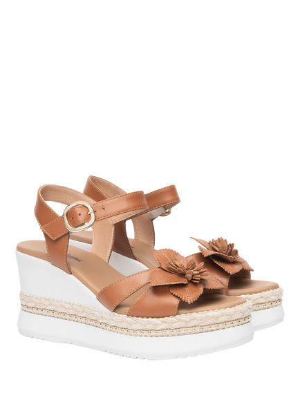 NeroGiardini Bressanone Wedge Heel Sandals - view 2, Brown